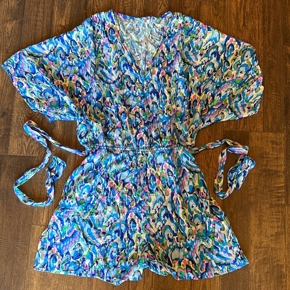 Cupshe Blue and Pink Patterned Romper large